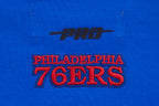 NBA PHILADELPHIA 76ers SCRIPT TAIL WOMEN'S BOYFRIEND TEE (ROYAL BLUE)