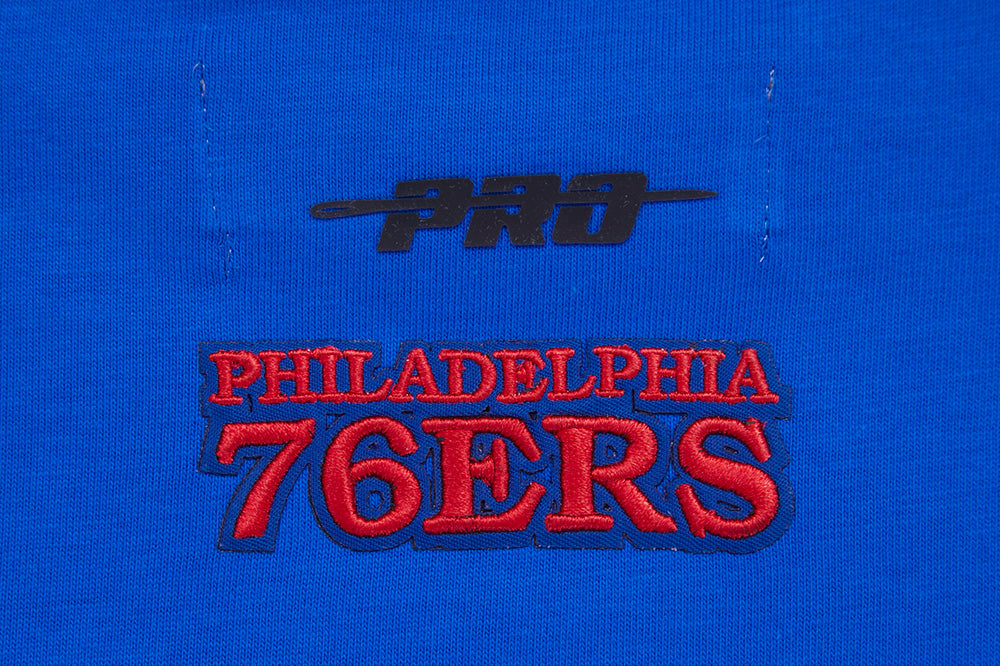 NBA PHILADELPHIA 76ers SCRIPT TAIL WOMEN'S BOYFRIEND TEE (ROYAL BLUE)