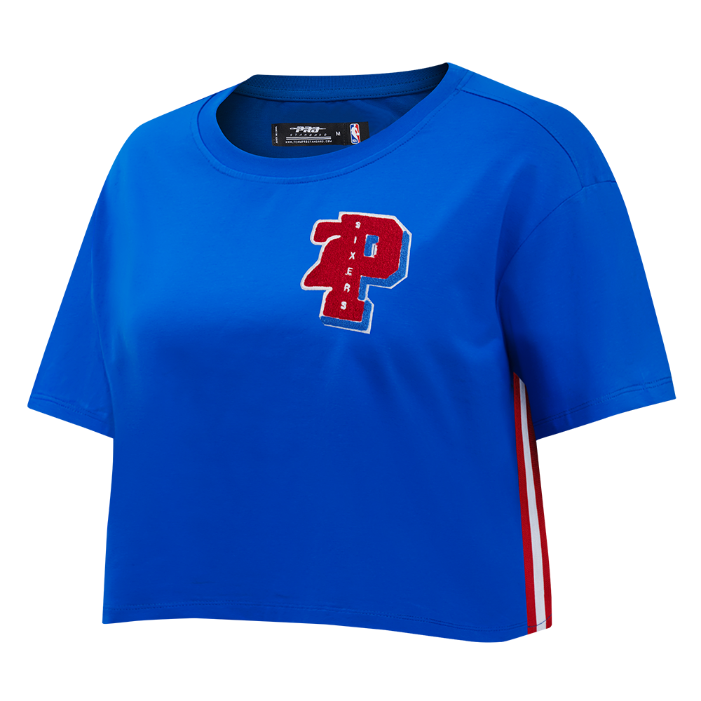 NBA PHILADELPHIA 76ERS MASHUP WOMEN'S BOXY TEE (ROYAL BLUE)