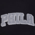 NBA PHILADELPHIA 76ERS REVERSE FRENCH TERRY T-SHIRT EN JERSEY SIMPLE À COUPE CARRÉE POUR FEMME (NOIR)