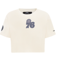 NBA PHILADELPHIA 76ERS REVERSE FRENCH TERRY T-SHIRT EN JERSEY SIMPLE À COUPE CARRÉE POUR FEMME (COQUILLE D'ŒUF)
