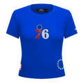 NBA PHILADELPHIA 76ERS GAME DAY CLASSICS T-SHIRT BABY DOLL EN JERSEY SIMPLE POUR FEMME (BLEU ROYAL)