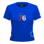NBA PHILADELPHIA 76ERS GAME DAY CLASSICS T-SHIRT BABY DOLL EN JERSEY SIMPLE POUR FEMME (BLEU ROYAL)