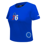 NBA PHILADELPHIA 76ERS GAME DAY CLASSICS T-SHIRT BABY DOLL EN JERSEY SIMPLE POUR FEMME (BLEU ROYAL)