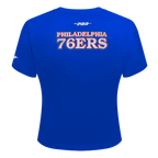 NBA PHILADELPHIA 76ERS GAME DAY CLASSICS T-SHIRT BABY DOLL EN JERSEY SIMPLE POUR FEMME (BLEU ROYAL)