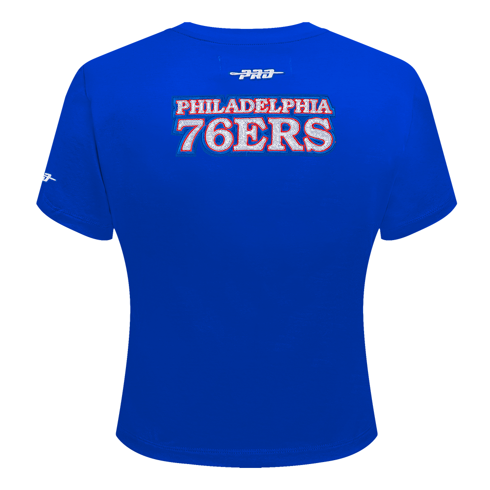NBA PHILADELPHIA 76ERS GAME DAY CLASSICS T-SHIRT BABY DOLL EN JERSEY SIMPLE POUR FEMME (BLEU ROYAL)