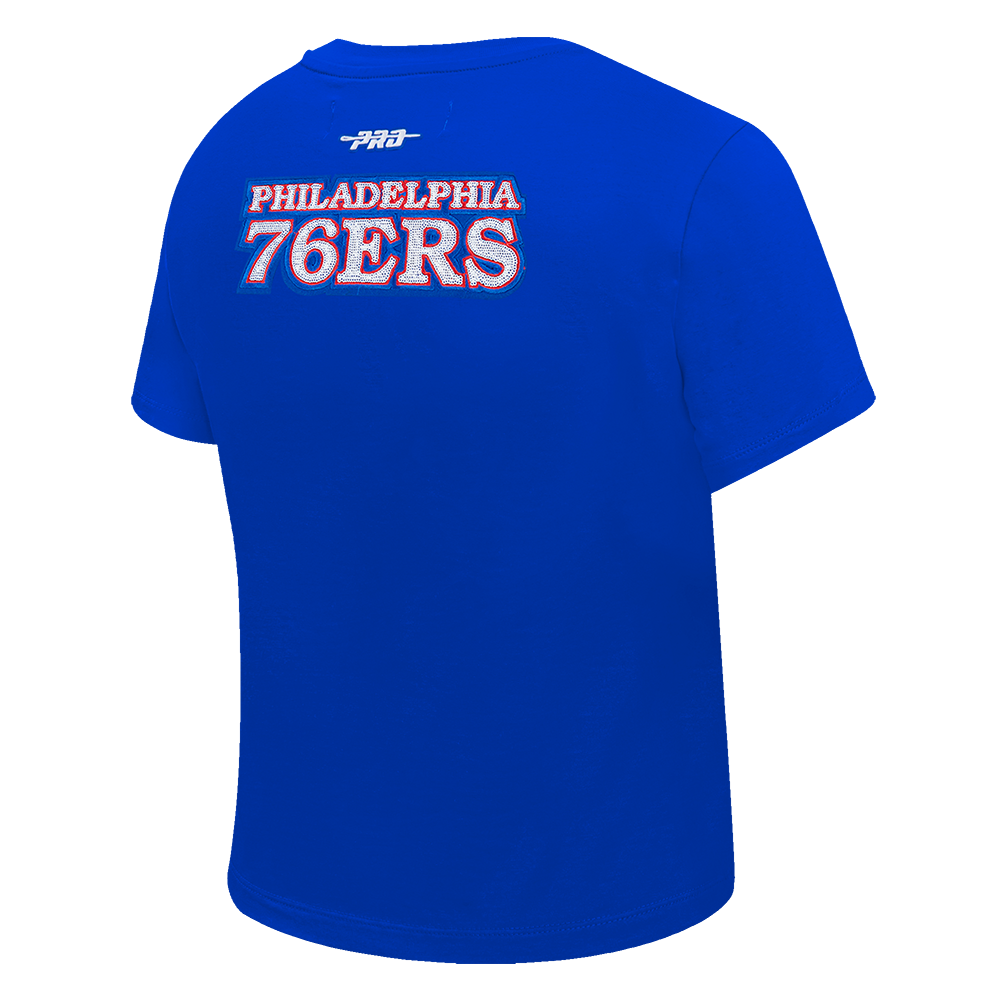 NBA PHILADELPHIA 76ERS GAME DAY CLASSICS T-SHIRT BABY DOLL EN JERSEY SIMPLE POUR FEMME (BLEU ROYAL)