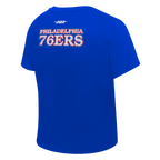 NBA PHILADELPHIA 76ERS GAME DAY CLASSICS T-SHIRT BABY DOLL EN JERSEY SIMPLE POUR FEMME (BLEU ROYAL)
