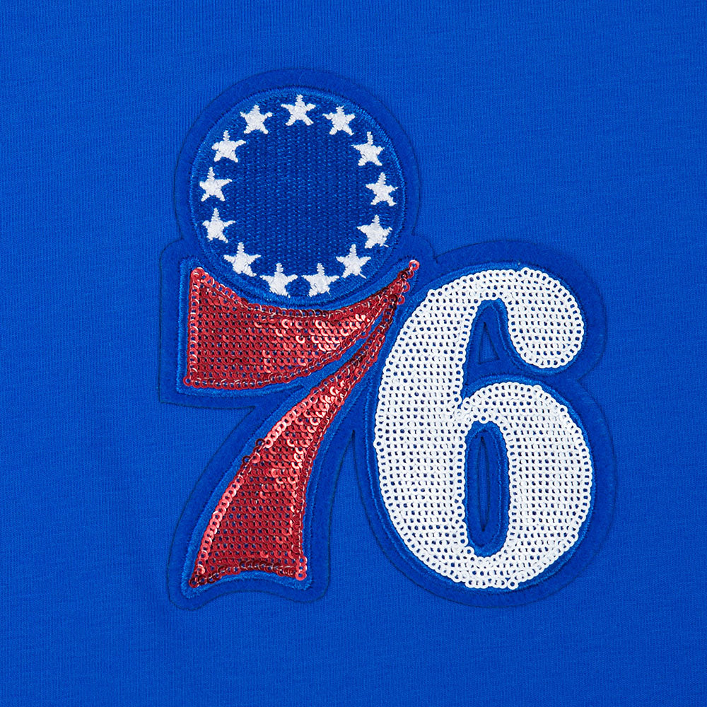 NBA PHILADELPHIA 76ERS GAME DAY CLASSICS T-SHIRT BABY DOLL EN JERSEY SIMPLE POUR FEMME (BLEU ROYAL)