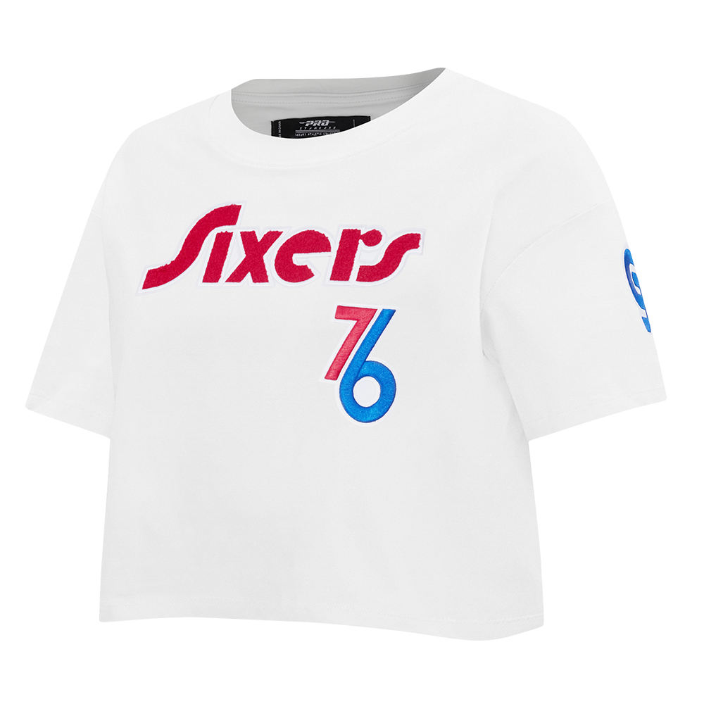 NBA PHILADELPHIA 76ERS CITY EDITION 24-25 WOMEN'S SINGLE JERSEY BOXY TEE (WHITE)