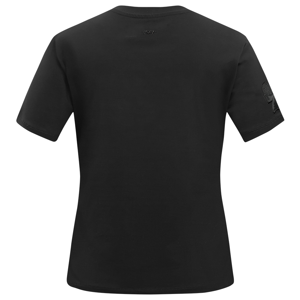 NBA PHILADELPHIA 76ERS TRIPLE BLACK T-SHIRT EN JERSEY SIMPLE À COUPE AJUSTÉE POUR FEMME (TRIPLE NOIR FEMME)