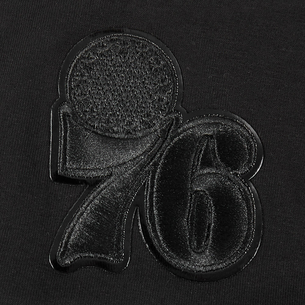 NBA PHILADELPHIA 76ERS TRIPLE BLACK T-SHIRT EN JERSEY SIMPLE À COUPE AJUSTÉE POUR FEMME (TRIPLE NOIR FEMME)