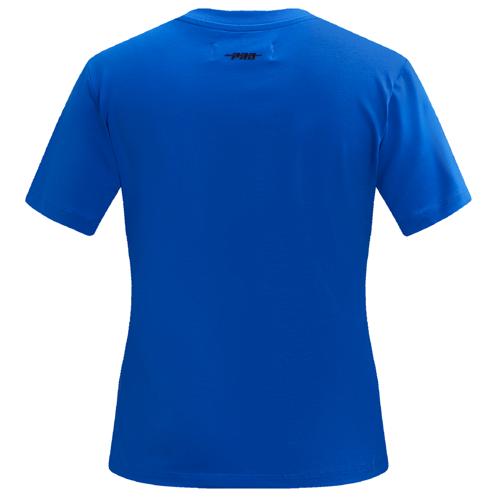 NBA PHILADELPHIA 76ERS CLASSIC T-SHIRT AJUSTÉ EN JERSEY SIMPLE À MANCHES COURTES POUR FEMME (BLEU ROYAL)