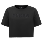 NBA PHILADELPHIA 76ERS NEUTRAL WOMEN'S BOXY TEE (BLACK)