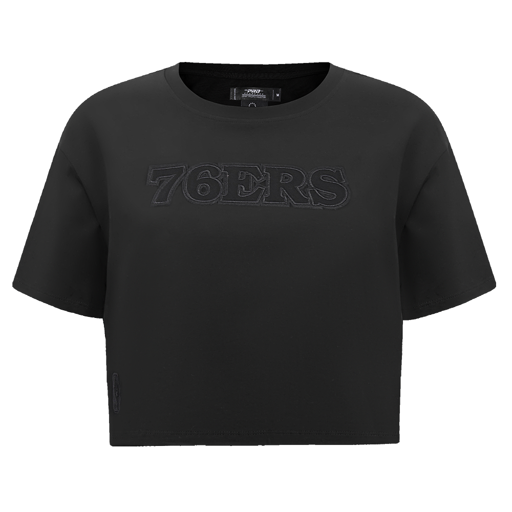 NBA PHILADELPHIA 76ERS NEUTRAL WOMEN'S BOXY TEE (BLACK)
