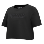 NBA PHILADELPHIA 76ERS NEUTRAL WOMEN'S BOXY TEE (BLACK)