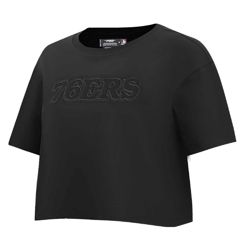 NBA PHILADELPHIA 76ERS NEUTRAL WOMEN'S BOXY TEE (BLACK)