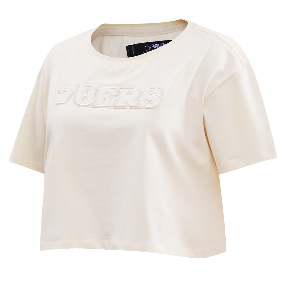 NBA PHILADELPHIA 76ERS NEUTRAL WOMEN'S BOXY TEE (EGGSHELL)