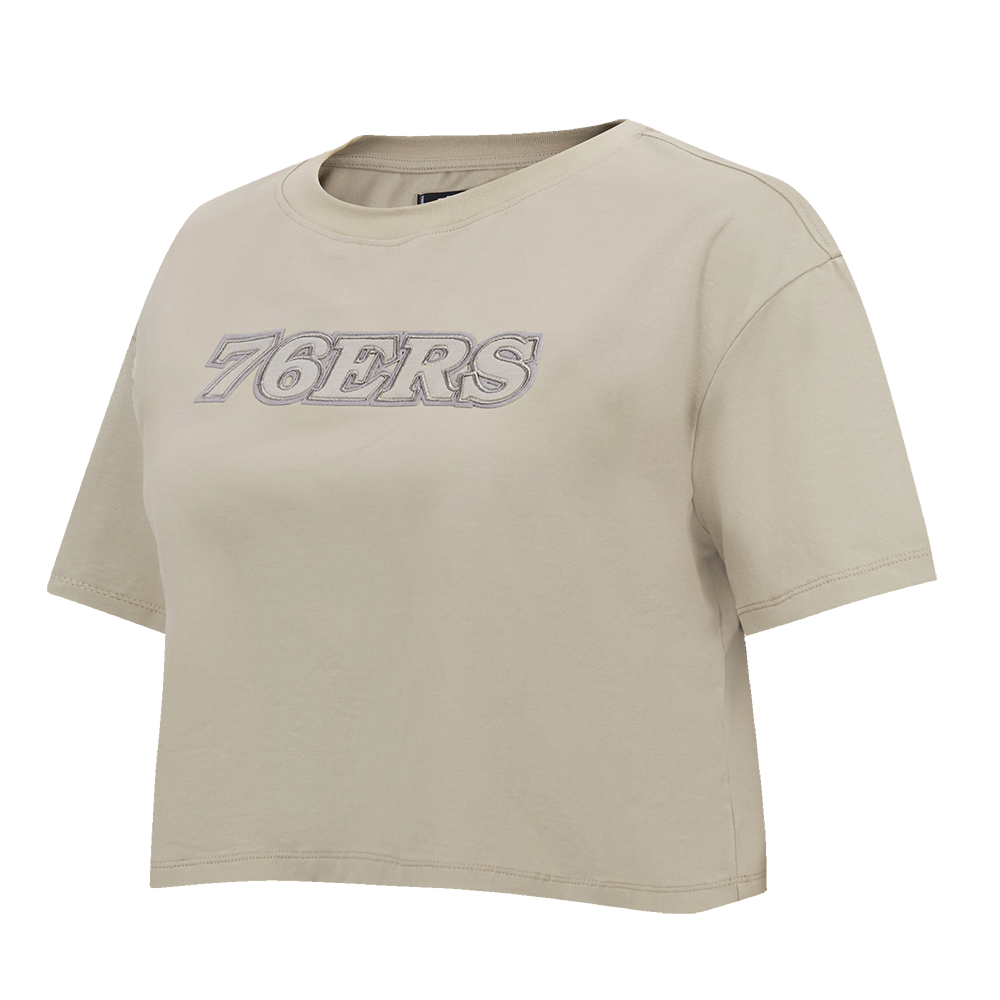 NBA PHILADELPHIA 76ERS NEUTRAL WOMEN'S BOXY TEE (TAUPE)