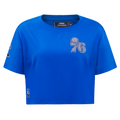 NBA PHILADELPHIA 76ERS VARSITY BLUES WOMEN'S BOXY TEE (ROYAL BLUE)