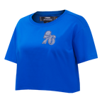 NBA PHILADELPHIA 76ERS VARSITY BLUES WOMEN'S BOXY TEE (ROYAL BLUE)