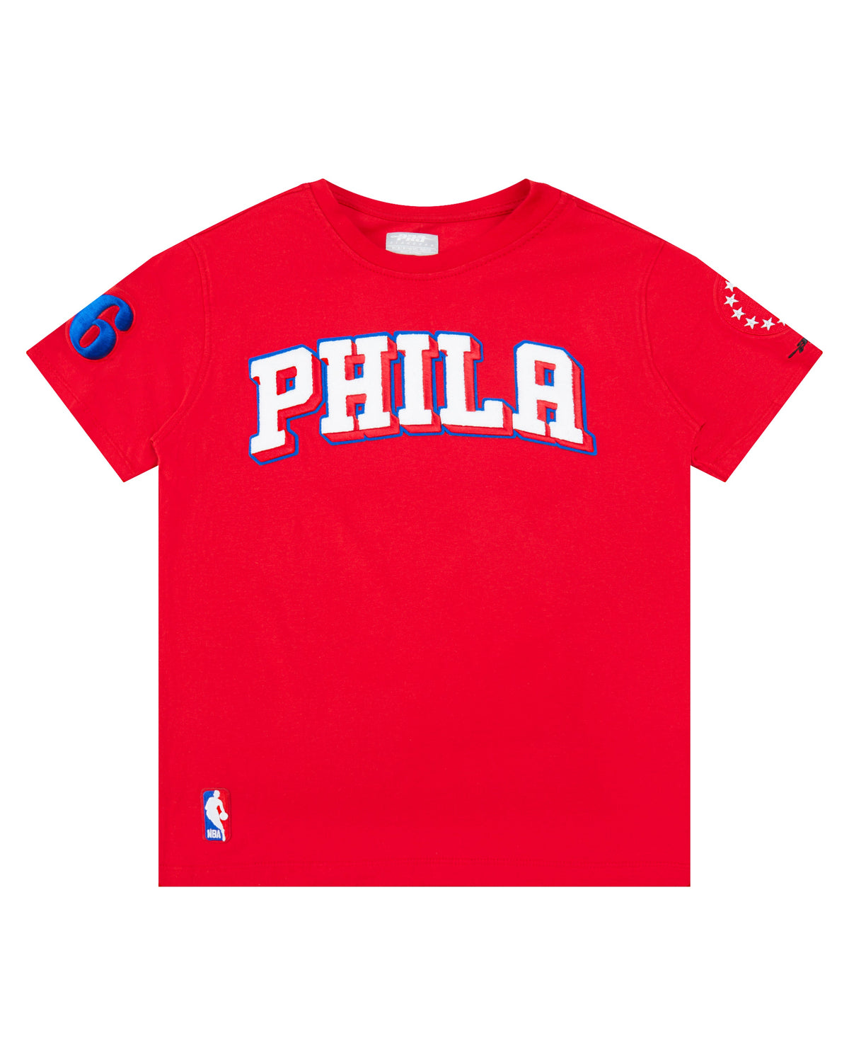 NBA PHILADELPHIA 76ERS CLASSIC BIG BOY'S SINGLE JERSEY TEE (RED)