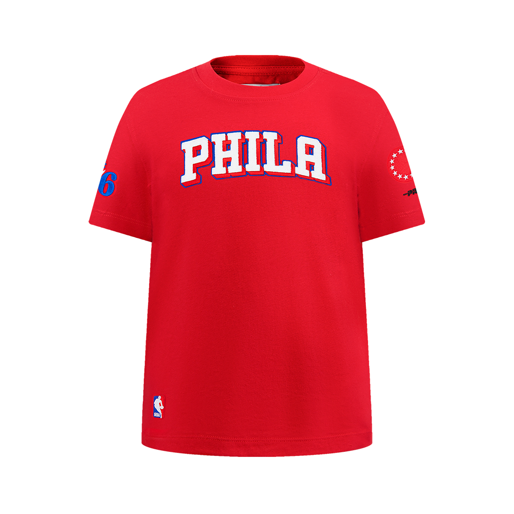 NBA PHILADELPHIA 76ERS CLASSIC BIG BOY'S SINGLE JERSEY TEE (RED)