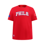 NBA PHILADELPHIA 76ERS CLASSIC BIG BOY'S SINGLE JERSEY TEE (RED)