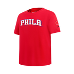 NBA PHILADELPHIA 76ERS CLASSIC BIG BOY'S SINGLE JERSEY TEE (RED)