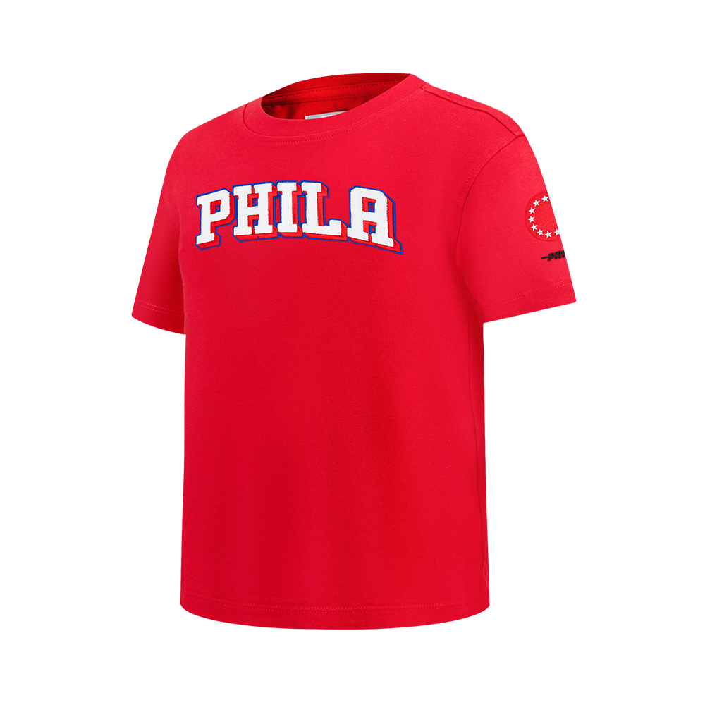 NBA PHILADELPHIA 76ERS CLASSIC BIG BOYS SINGLE JERSEY TEE (RED)