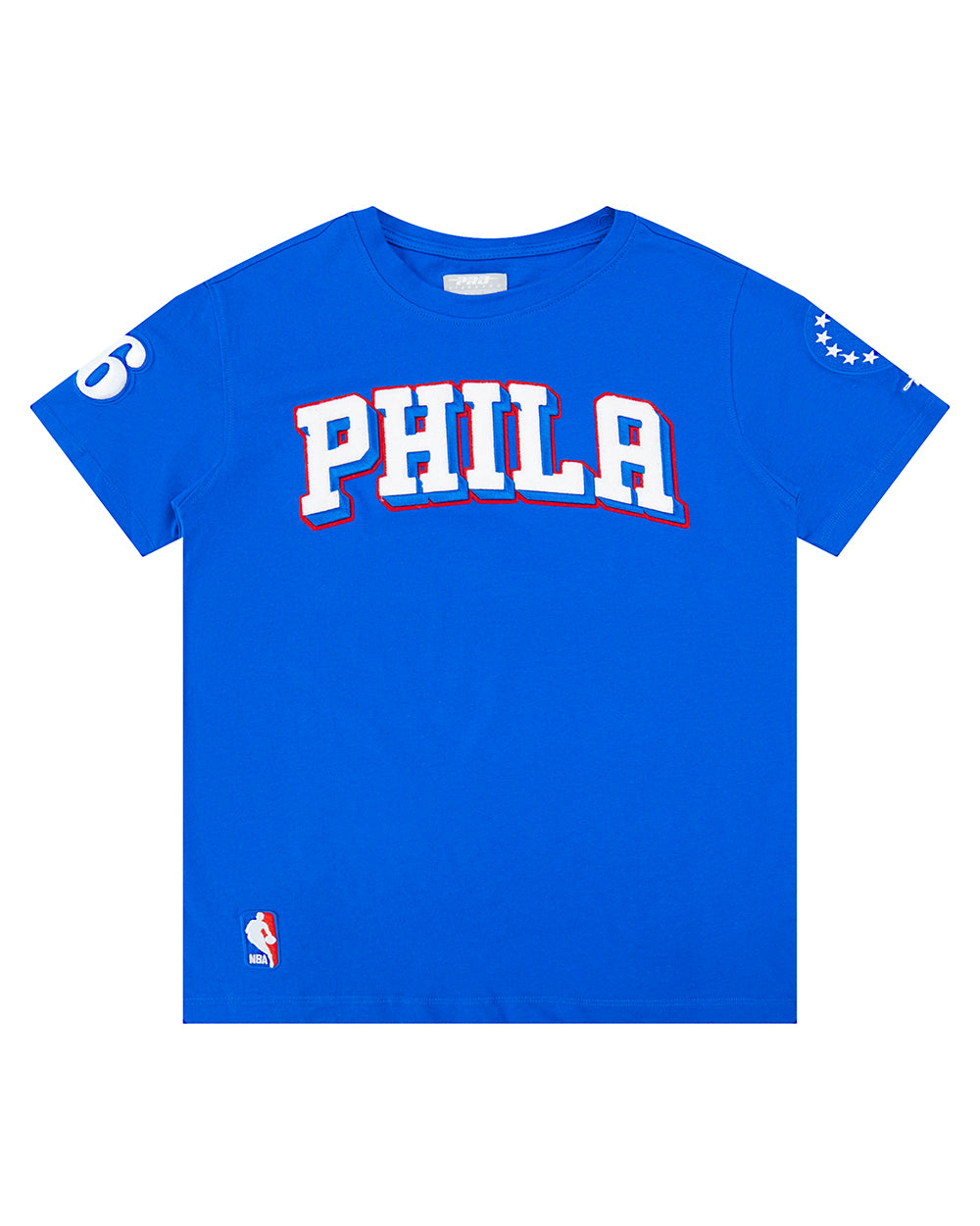 NBA PHILADELPHIA 76ERS CLASSIC SINGLE JERSEY BIG BOY'S SINGLE JERSEY TEE (ROYAL BLUE)