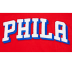 NBA PHILADELPHIA 76ERS CLASSIC T-SHIRT CÔTELÉ RAYÉ À MANCHES COURTES POUR GARÇON JUNIOR (ROUGE)