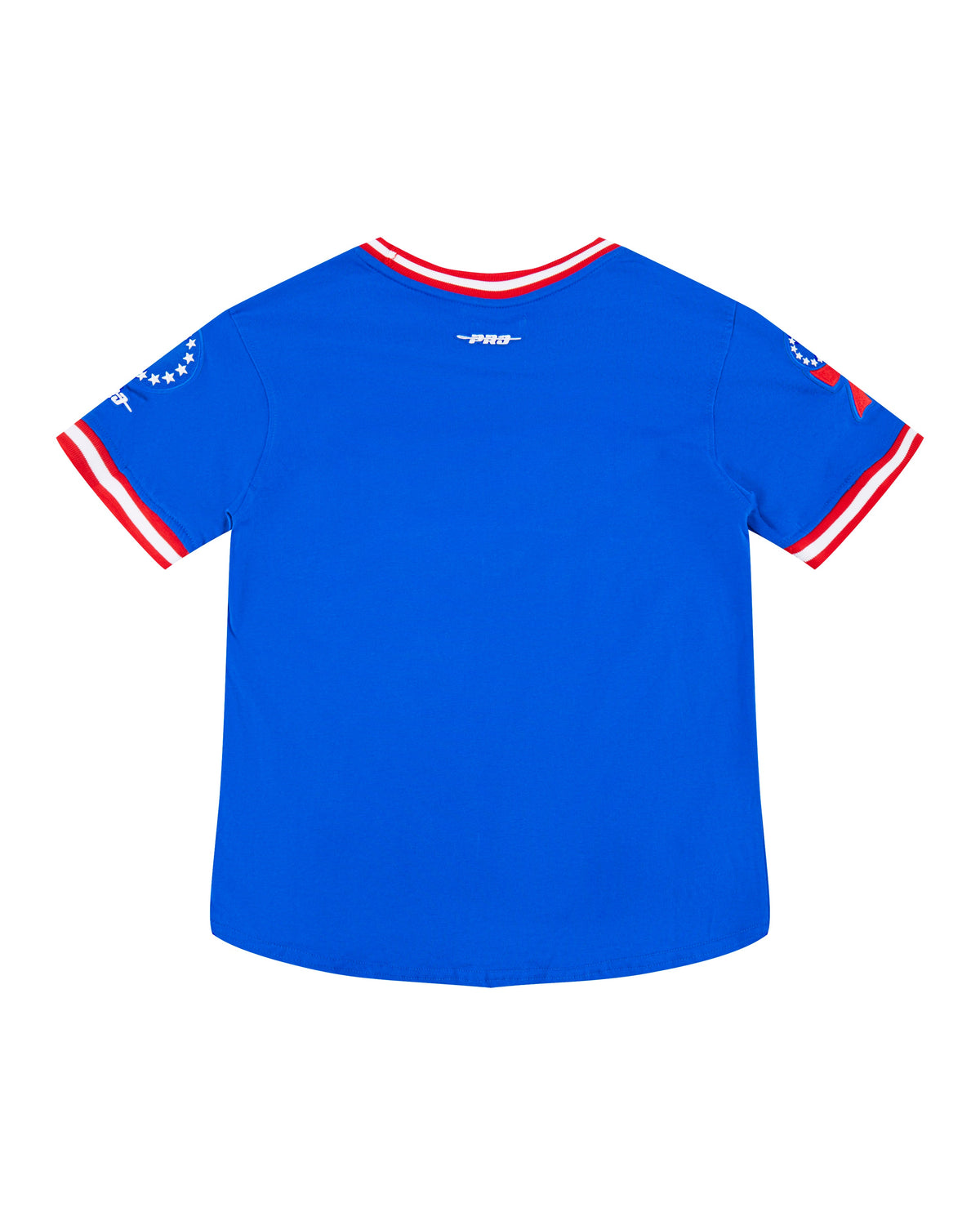 NBA PHILADELPHIA 76ERS CLASSIC BIG BOY'S SHORT SLEEVE STRIPED RIB TEE (ROYAL BLUE/RED)