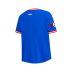 NBA PHILADELPHIA 76ERS RETRO CLASSIC BIG BOY'S SS STRIPED RIB TEE (ROYAL BLUE/RED)