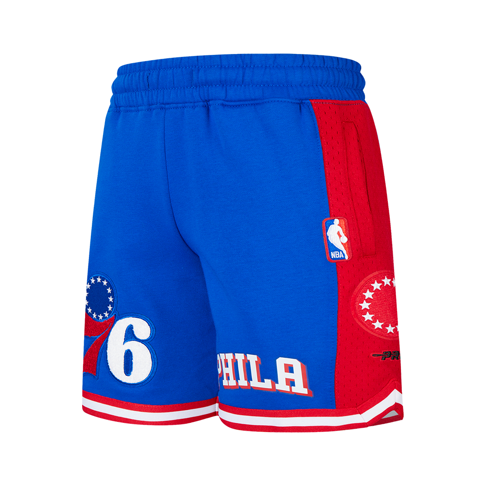 NBA PHILADELPHIA 76ERS CLASSIC BIG BOY'S FLEECE 2.0 SHORT (ROYAL BLUE/RED)