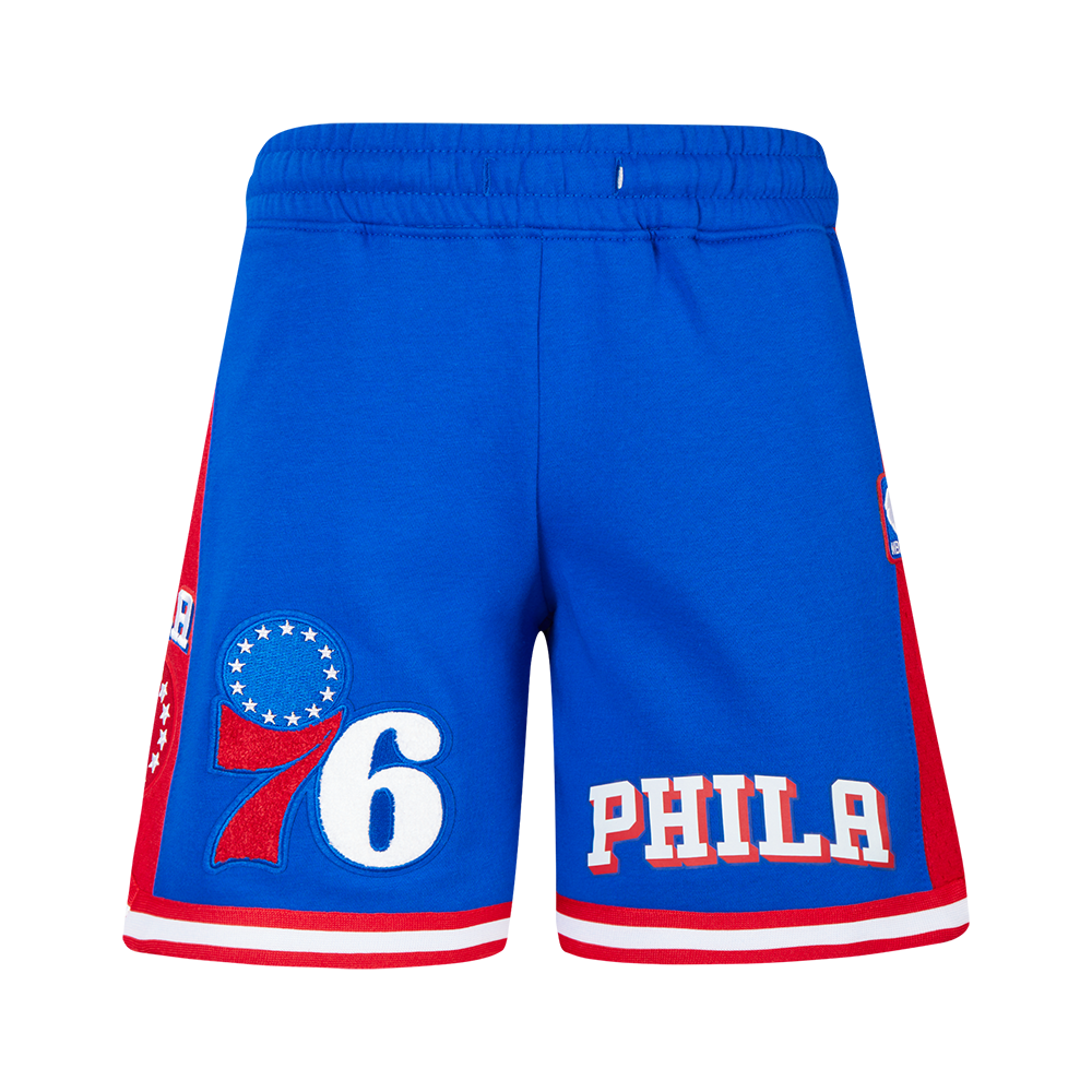 NBA PHILADELPHIA 76ERS CLASSIC BIG BOY'S FLEECE 2.0 SHORT (ROYAL BLUE/RED)