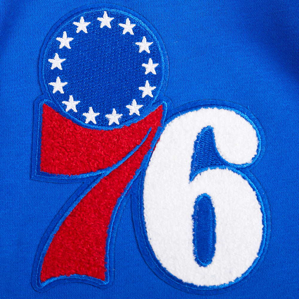 NBA PHILADELPHIA 76ERS RETRO CLASSIC BIG BOY'S FLC 2.0 SHORT (ROYAL BLUE/RED)