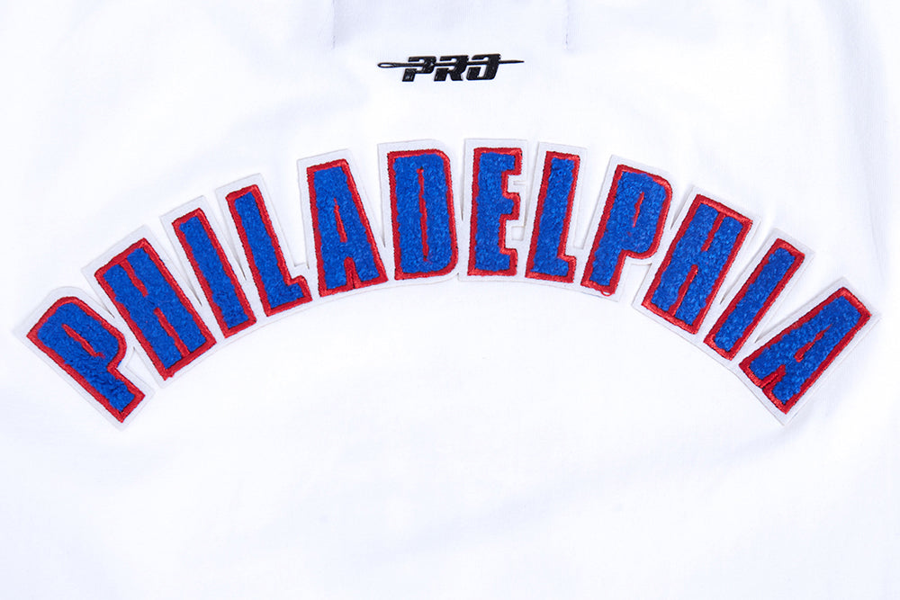 NBA PHILADELPHIA 76ERS CLASSIC CHENILLE WOMEN'S BODYCON DRESS (WHITE)