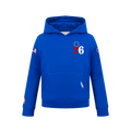 NBA PHILADELPHIA 76ERS CLASSIC BIG BOY'S FLEECE PULLOVER HOODIE (ROYAL BLUE)