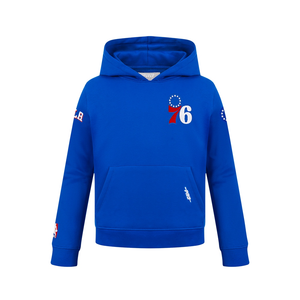 NBA PHILADELPHIA 76ERS CLASSIC BIG BOY'S FLEECE PULLOVER HOODIE (ROYAL BLUE)