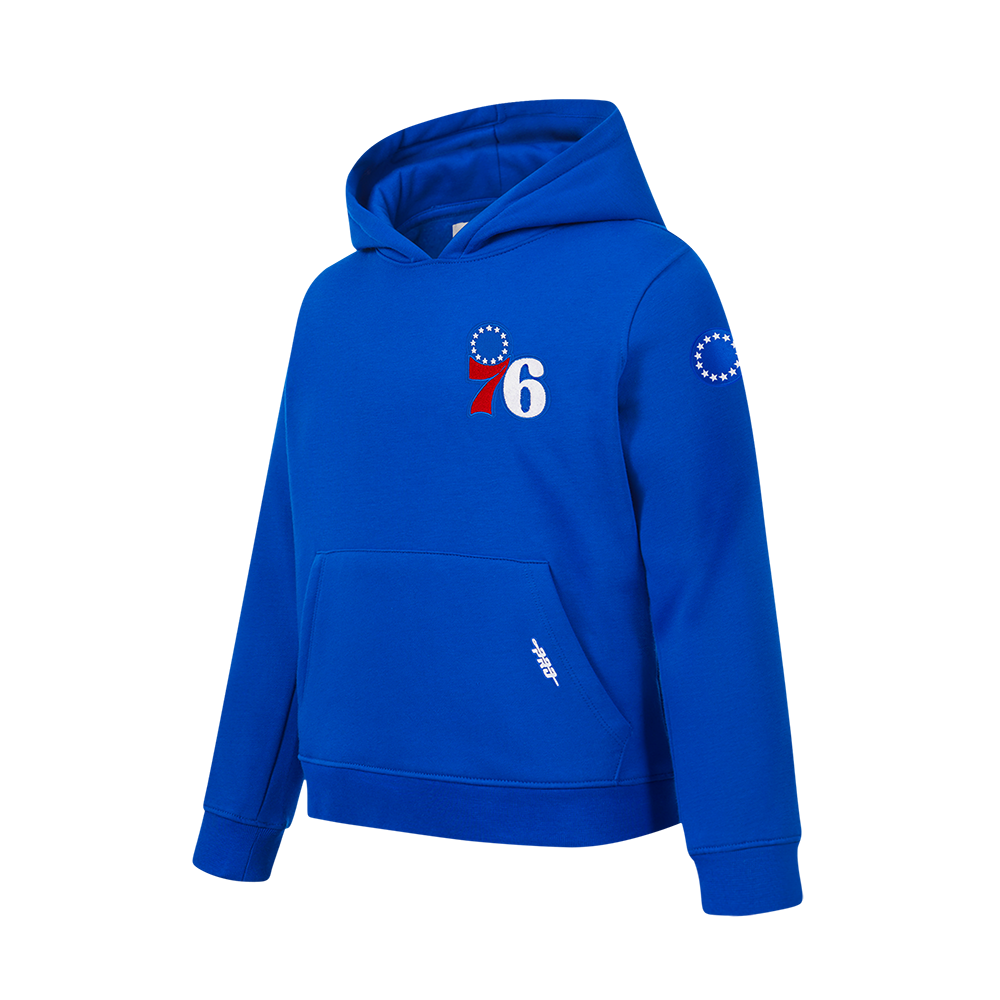 NBA PHILADELPHIA 76ERS CLASSIC BIG BOYS FLEECE PULLOVER HOODIE (ROYAL BLUE)