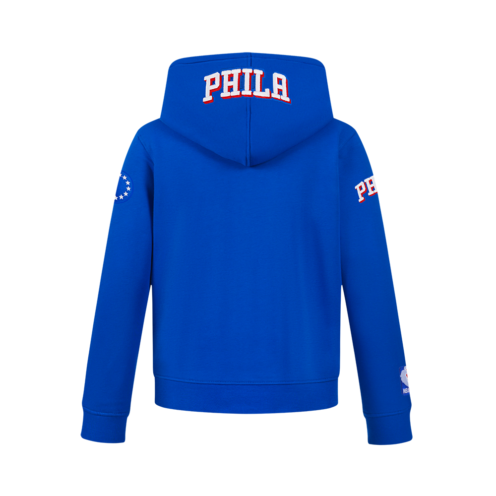 NBA PHILADELPHIA 76ERS CLASSIC BIG BOY'S FLEECE PULLOVER HOODIE (ROYAL BLUE)