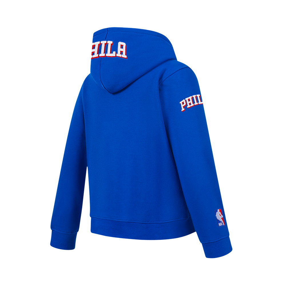 NBA PHILADELPHIA 76ERS CLASSIC BIG BOY'S FLEECE PULLOVER HOODIE (ROYAL BLUE)