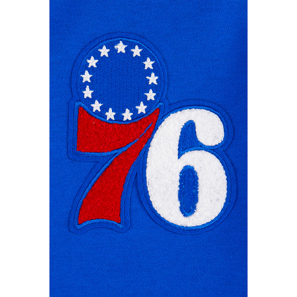 NBA PHILADELPHIA 76ERS CLASSIC BIG BOY'S FLEECE PULLOVER HOODIE (ROYAL BLUE)