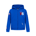 NBA PHILADELPHIA 76ERS CLASSIC BIG BOY'S FLC FZ PO HOODIE (ROYAL BLUE)