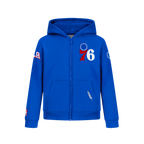 NBA PHILADELPHIA 76ERS CLASSIC BIG BOY'S FLC FZ PO HOODIE (ROYAL BLUE)
