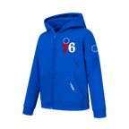 NBA PHILADELPHIA 76ERS CLASSIC BIG BOY'S FLC FZ PO HOODIE (ROYAL BLUE)