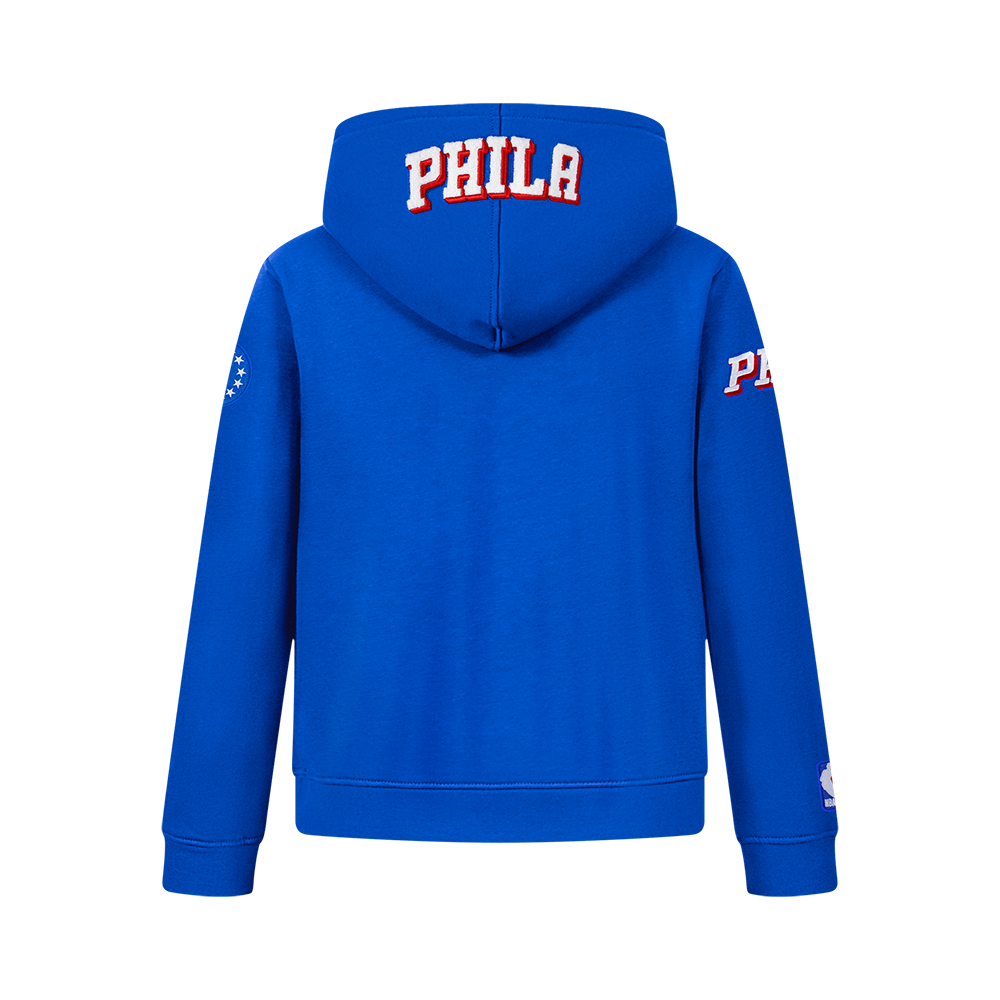 NBA PHILADELPHIA 76ERS CLASSIC BIG BOY'S FLC FZ PO HOODIE (ROYAL BLUE)