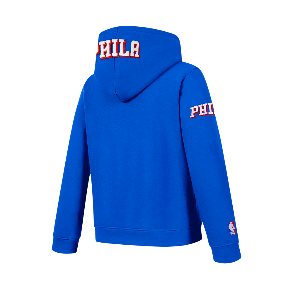 NBA PHILADELPHIA 76ERS CLASSIC BIG BOY'S FLC FZ PO HOODIE (ROYAL BLUE)