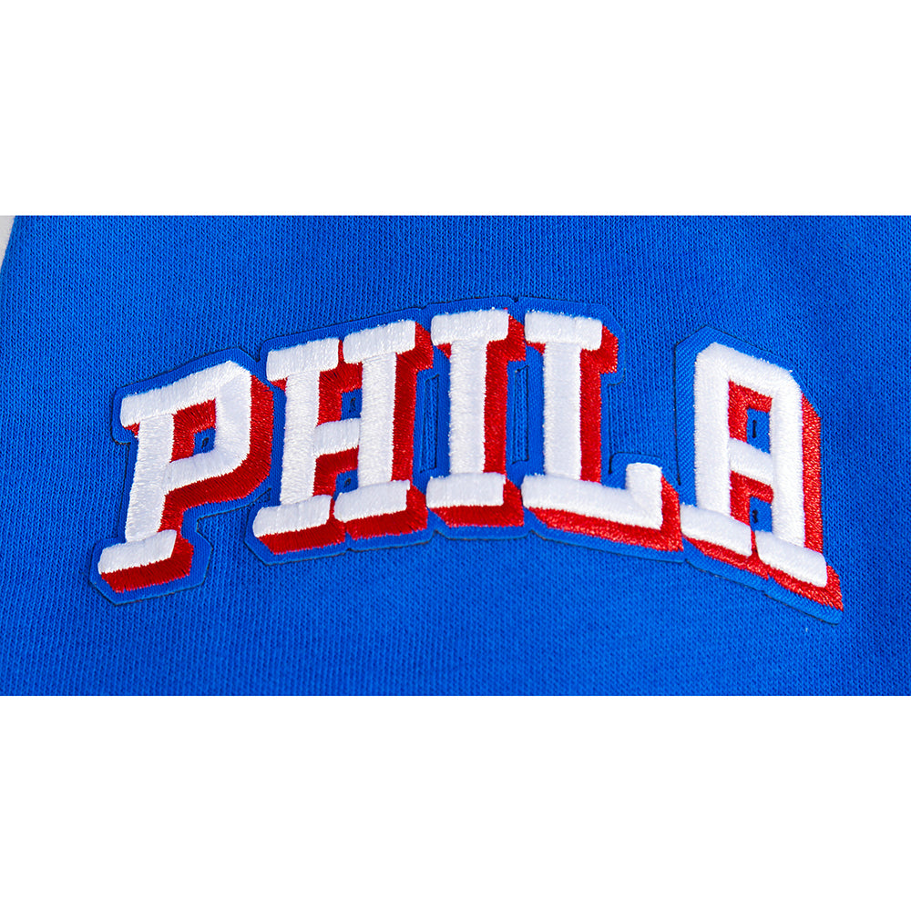 NBA PHILADELPHIA 76ERS CLASSIC BIG BOY'S FLC FZ PO HOODIE (ROYAL BLUE)